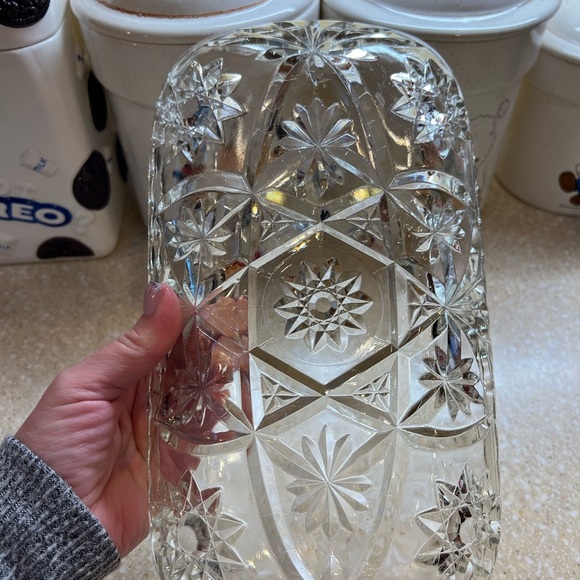 Vintage Clear Cut Glass Star of David Serving Dishes - Picture 8 of 8